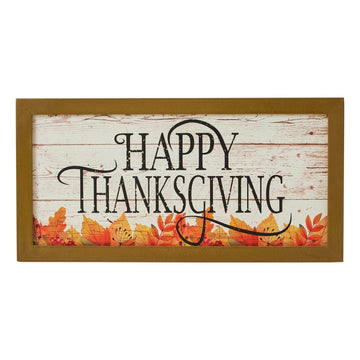 VHC Brands VHC Brands - Shiplap Rustic Thanksgiving Wall Sign, Fall Autumn Leaves Farmhouse Home Decor Plaque 8x16